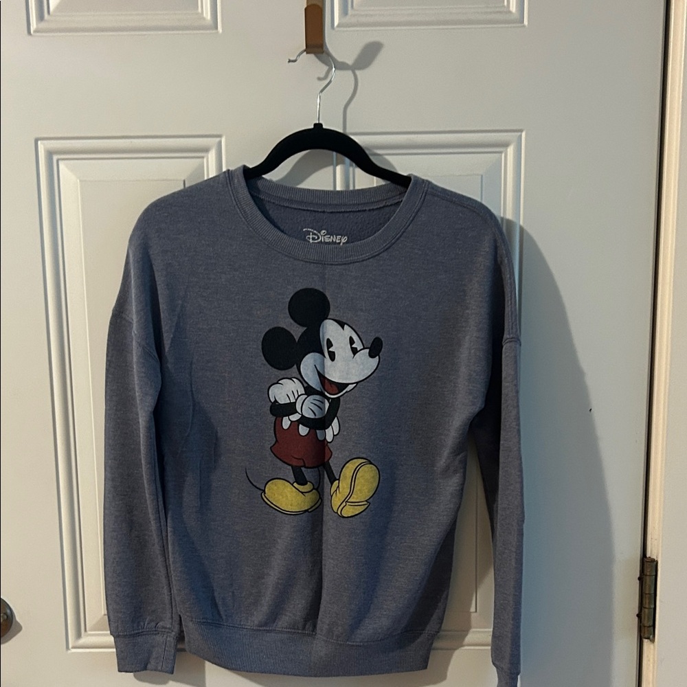 Disney Men's Blue Mickey Mouse Crewneck Sweater